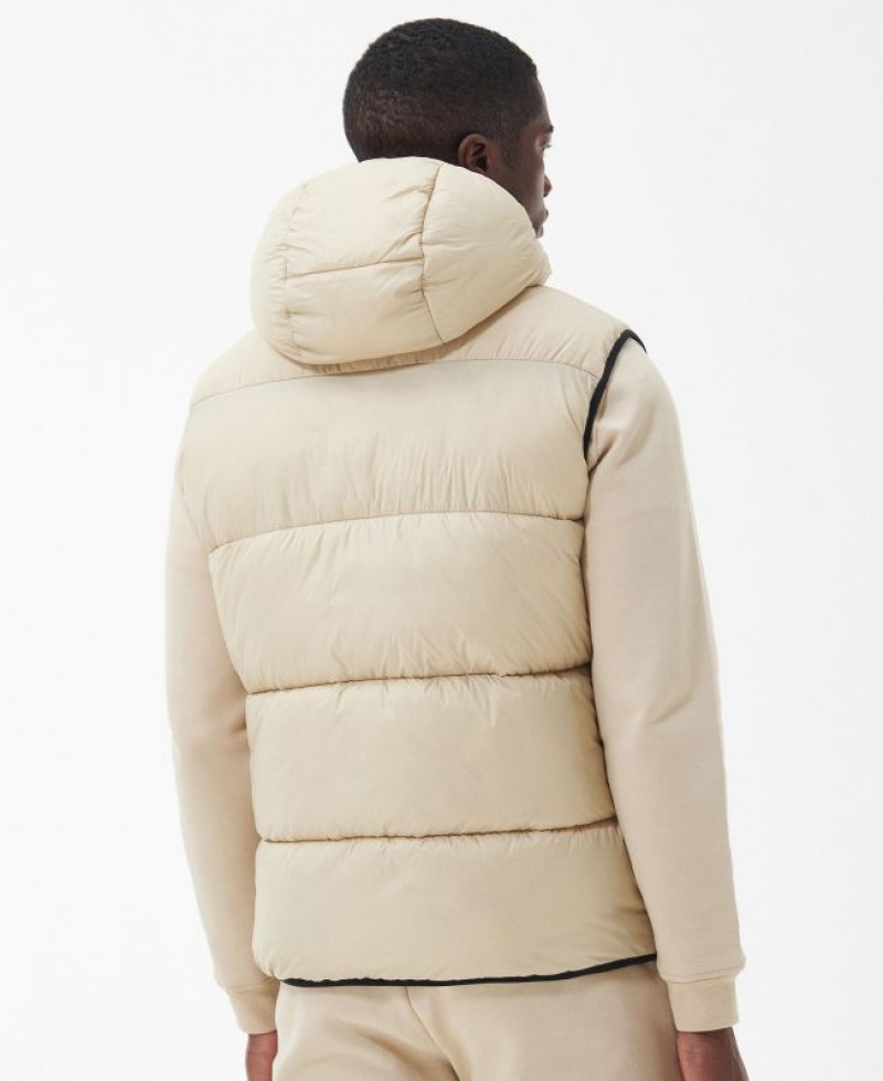 Cream Men Barbour International Hoxton Vest | US-5370UOCFD