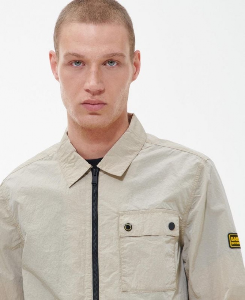 Cream Men Barbour International Inlet Regular Fit Overshirt | US-0189WZTGR