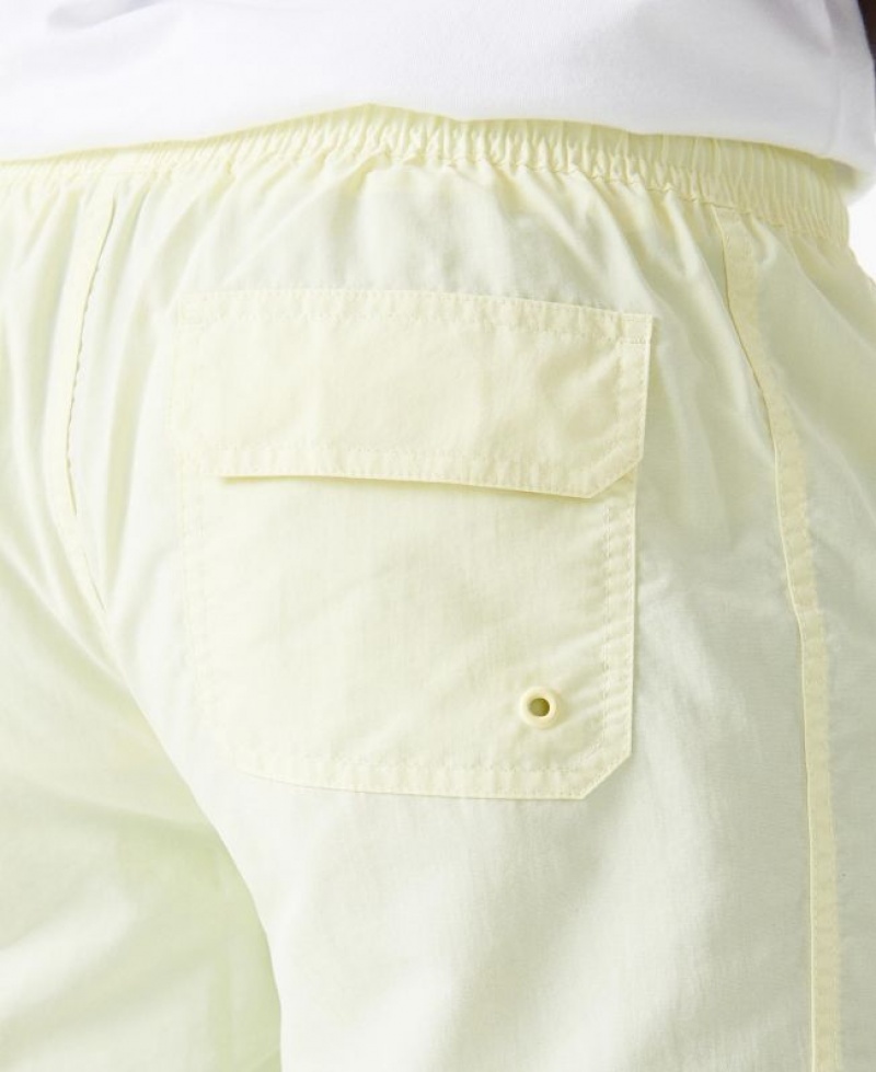 Cream Men Barbour International Large Logo Swim Shorts | US-7023FDKBE