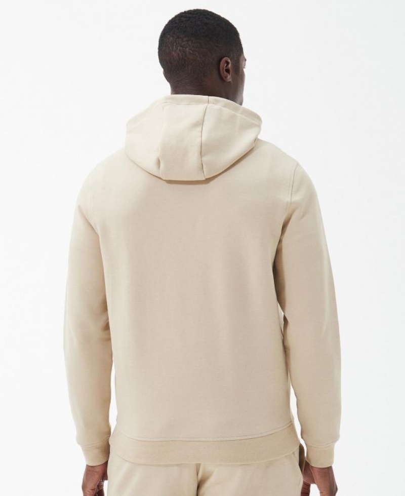 Cream Men Barbour International Motored Hoodie | US-8315CSTIP