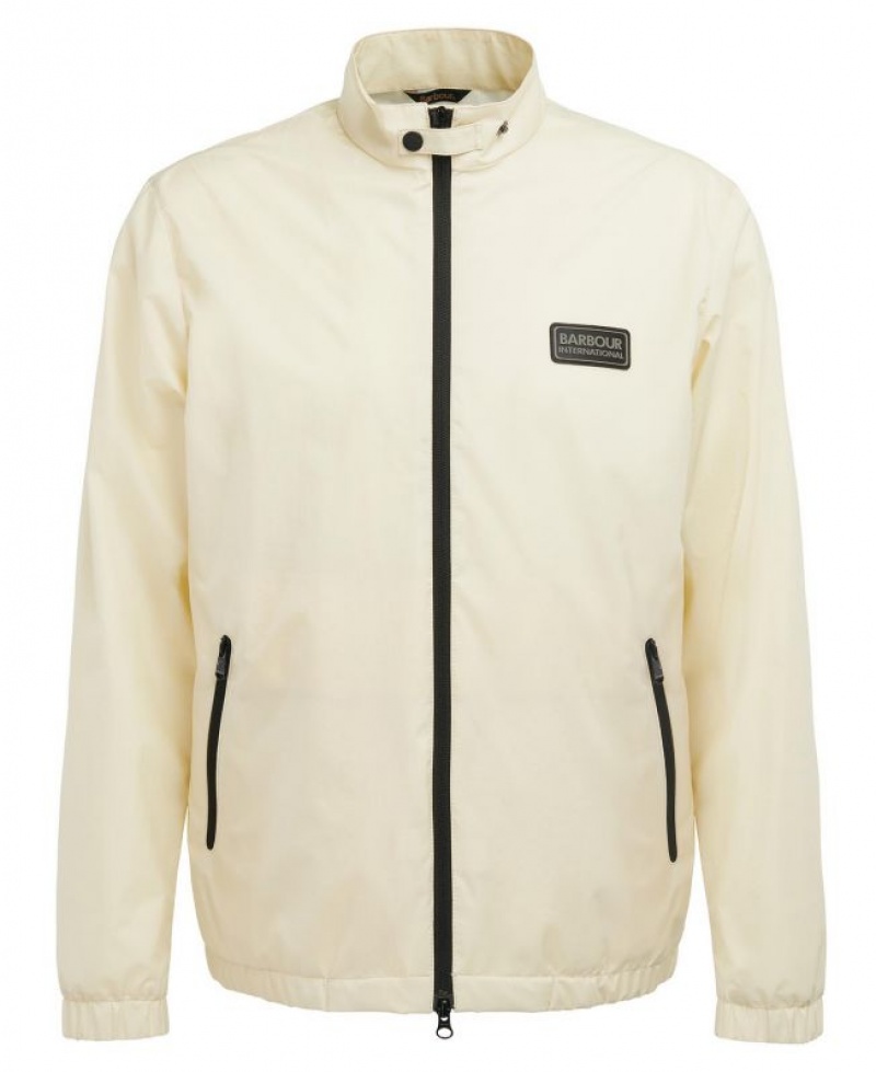 Cream Men Barbour International Quay Showerproof Jacket Rain Jacket | US-0531NTVLR