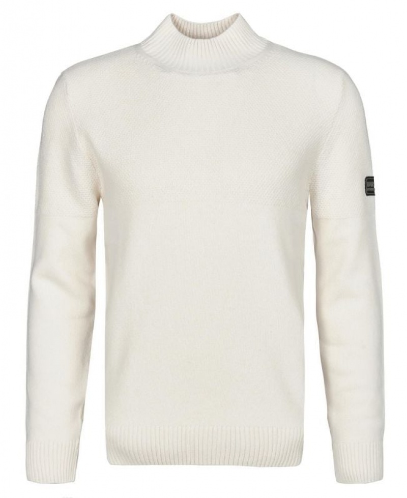 Cream Men Barbour International Timer Turtleneck Sweater | US-6318WHVIT