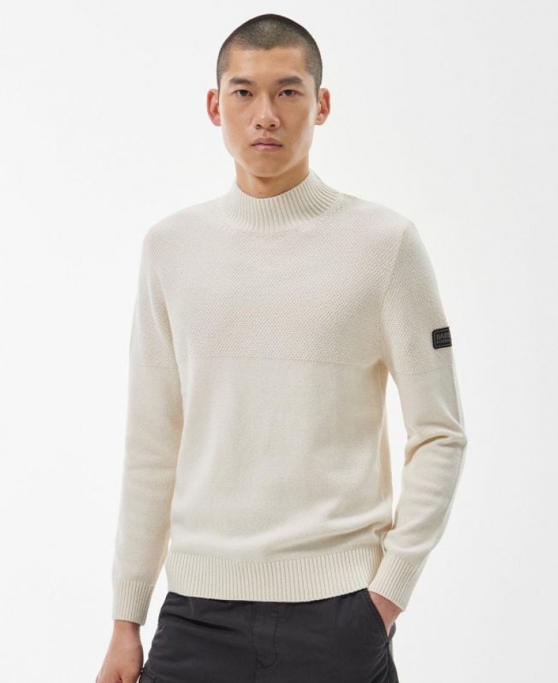 Cream Men Barbour International Timer Turtleneck Sweater | US-6318WHVIT