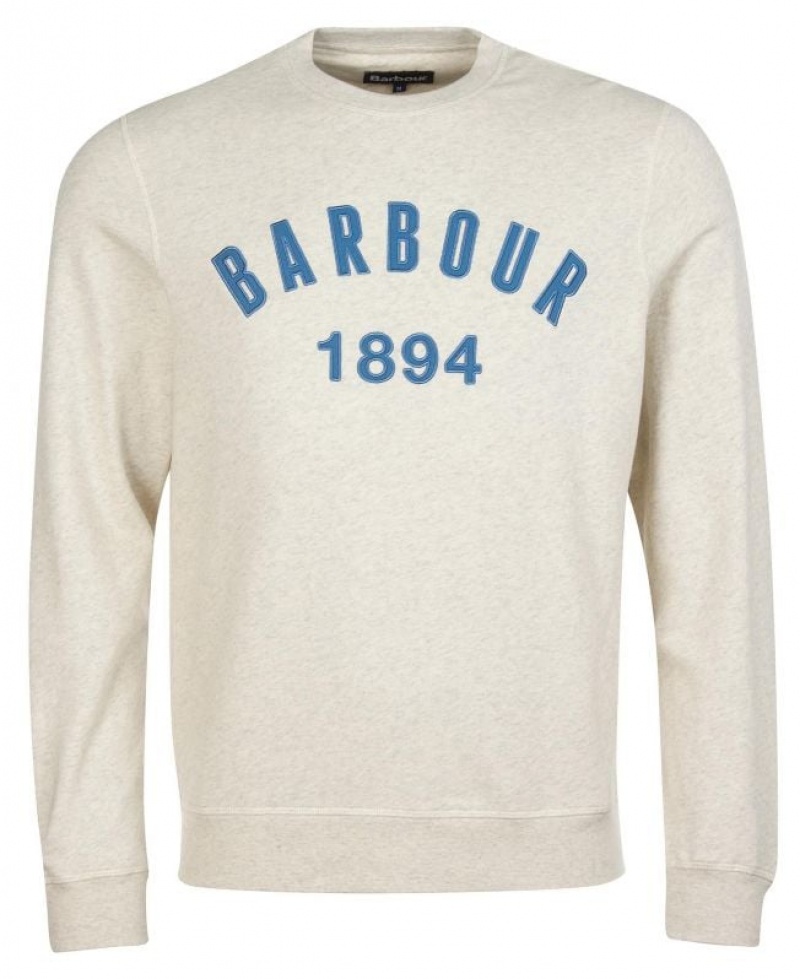 Cream Men Barbour John Crew Neck Sweatshirt | US-0829MFIDV