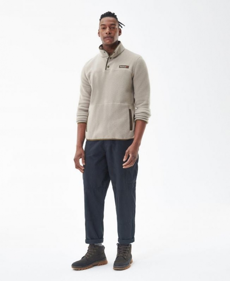 Cream Men Barbour Latrigg Fleece | US-3285YPEQH