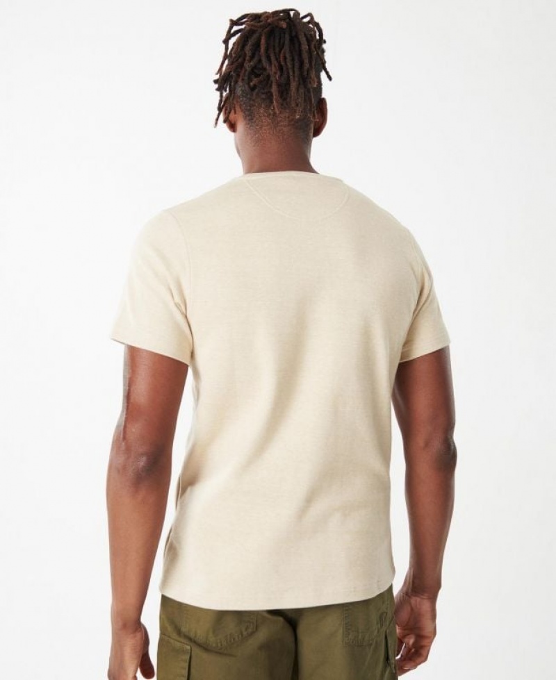 Cream Men Barbour Pluckley T-Shirts | US-7013GKPBA