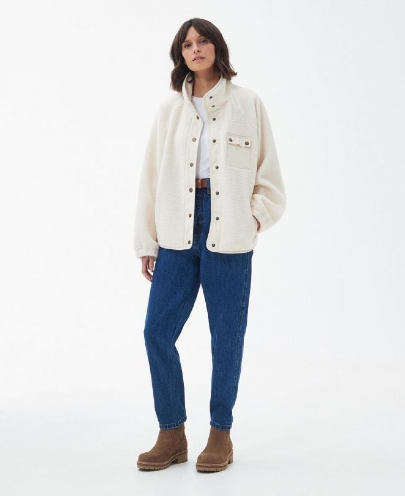 Cream Women Barbour Callaly Fleece | US-9723LJQVG