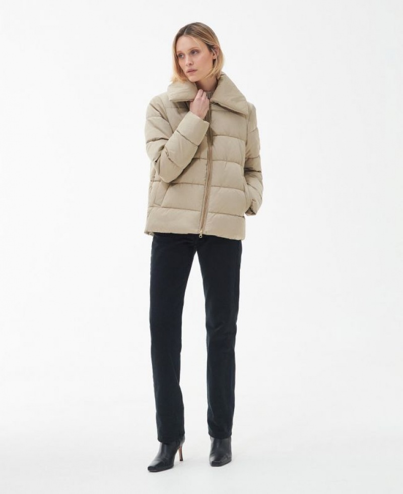 Cream Women Barbour Germaine Quilted Jacket | US-4510UMBZV