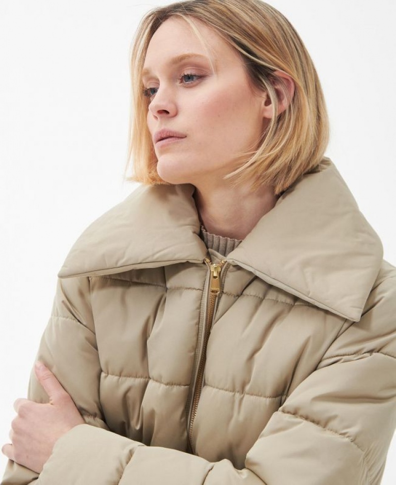 Cream Women Barbour Germaine Quilted Jacket | US-4510UMBZV