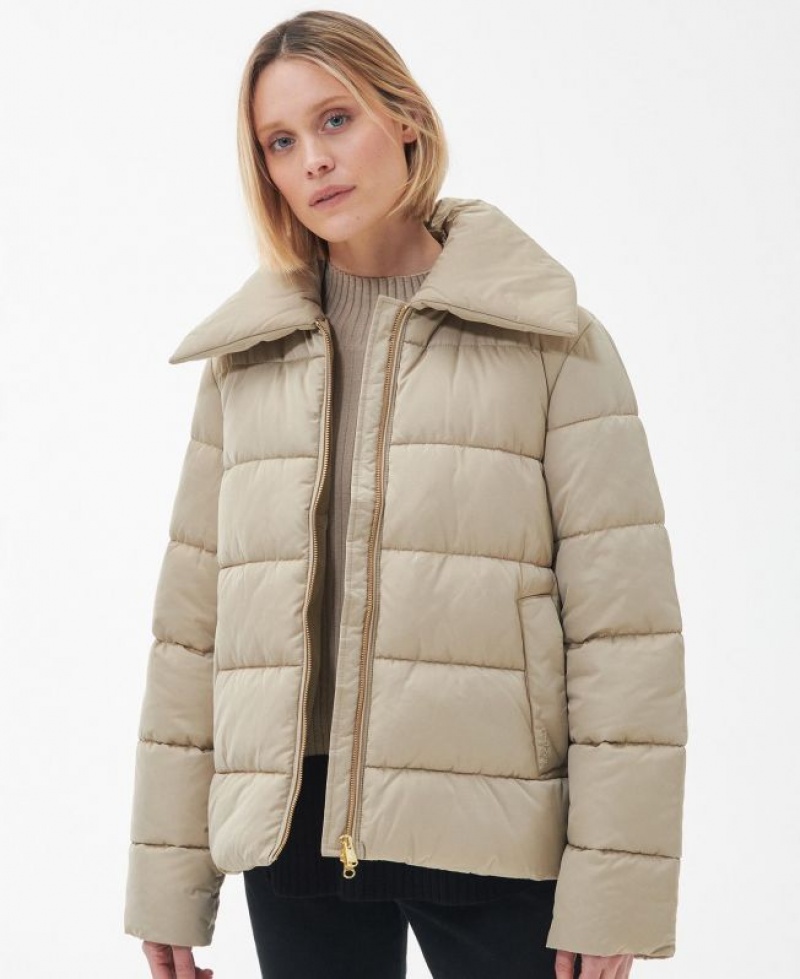 Cream Women Barbour Germaine Quilted Jacket | US-4510UMBZV