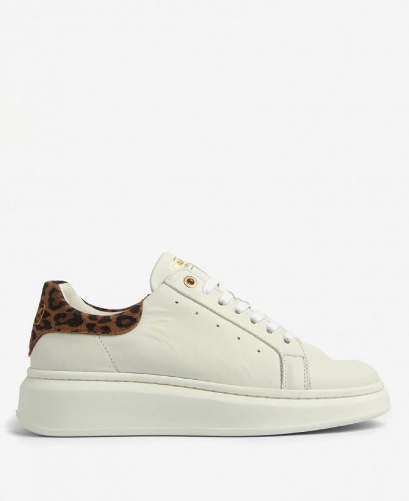 Cream Women Barbour International Amanza Sneakers | US-4205PWDFA