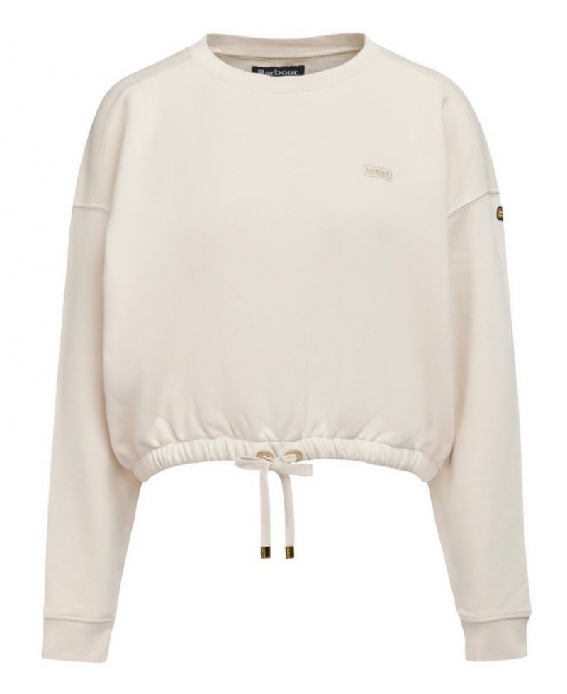 Cream Women Barbour International Anderson Sweatshirt | US-3645FIXAL