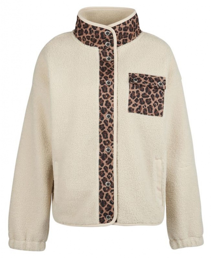 Cream Women Barbour International Aprila Fleece | US-3042GYJLS