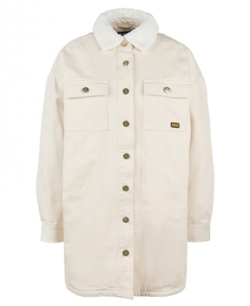 Cream Women Barbour International Carmona Overshirt | US-7834ZEFMG