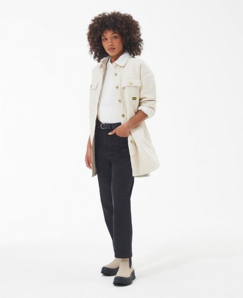 Cream Women Barbour International Carmona Overshirt | US-7834ZEFMG