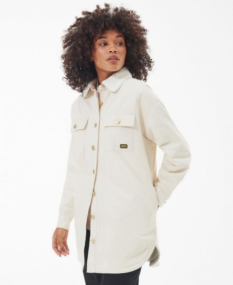 Cream Women Barbour International Carmona Overshirt | US-7834ZEFMG