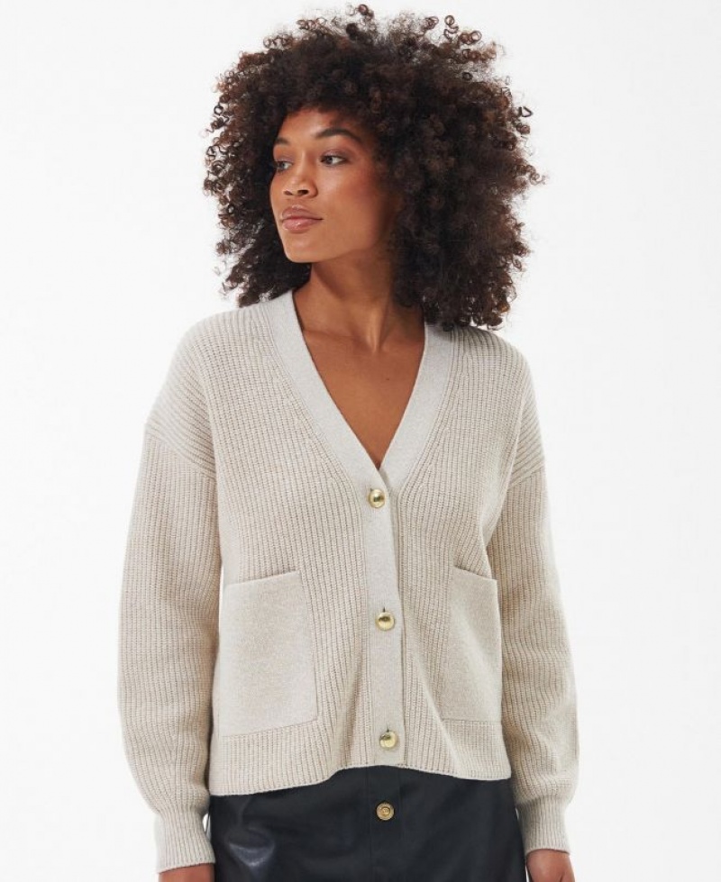 Cream Women Barbour International Morini Cardigan | US-1260NSRTJ