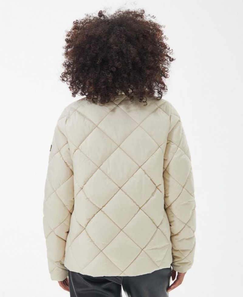 Cream Women Barbour International Norton Quilted Jacket | US-8973SXMAD