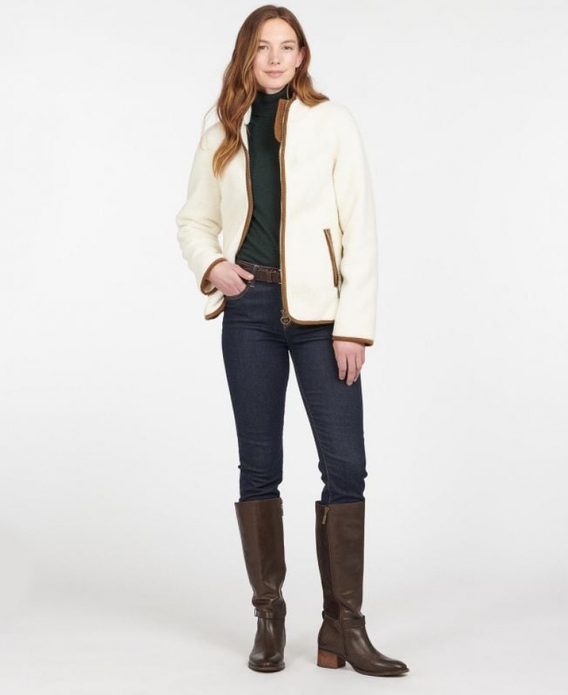 Cream Women Barbour Lavenham Fleece | US-3240KXTNR