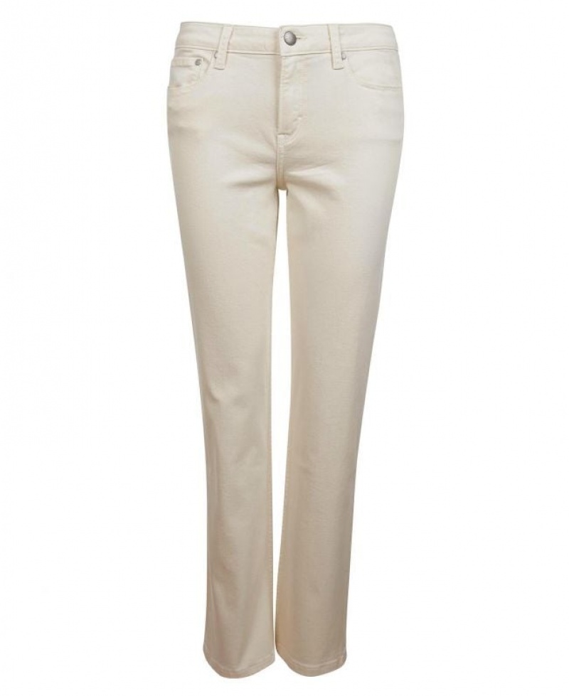 Cream Women Barbour Otterburn Straight Leg Jeans | US-6209SFZCT