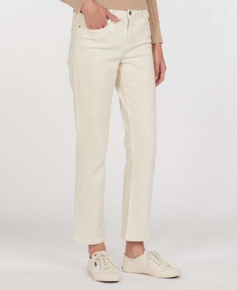 Cream Women Barbour Otterburn Straight Leg Jeans | US-6209SFZCT