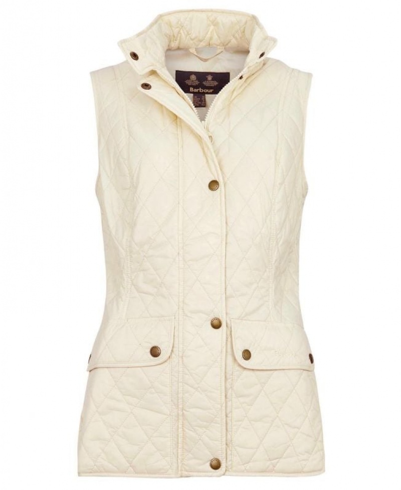 Cream Women Barbour Otterburn Vest | US-9164ZCFAQ