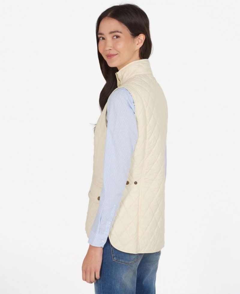 Cream Women Barbour Otterburn Vest | US-9164ZCFAQ