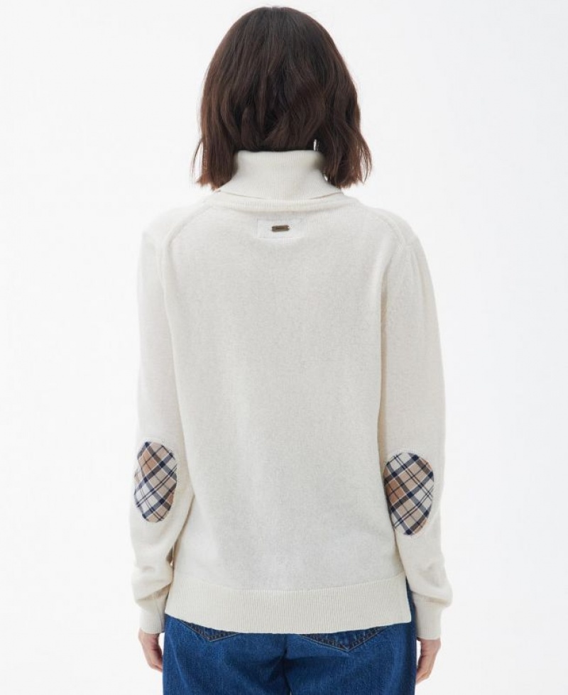 Cream Women Barbour Pendle Roll-Neck Sweatshirt | US-0841AKIJO