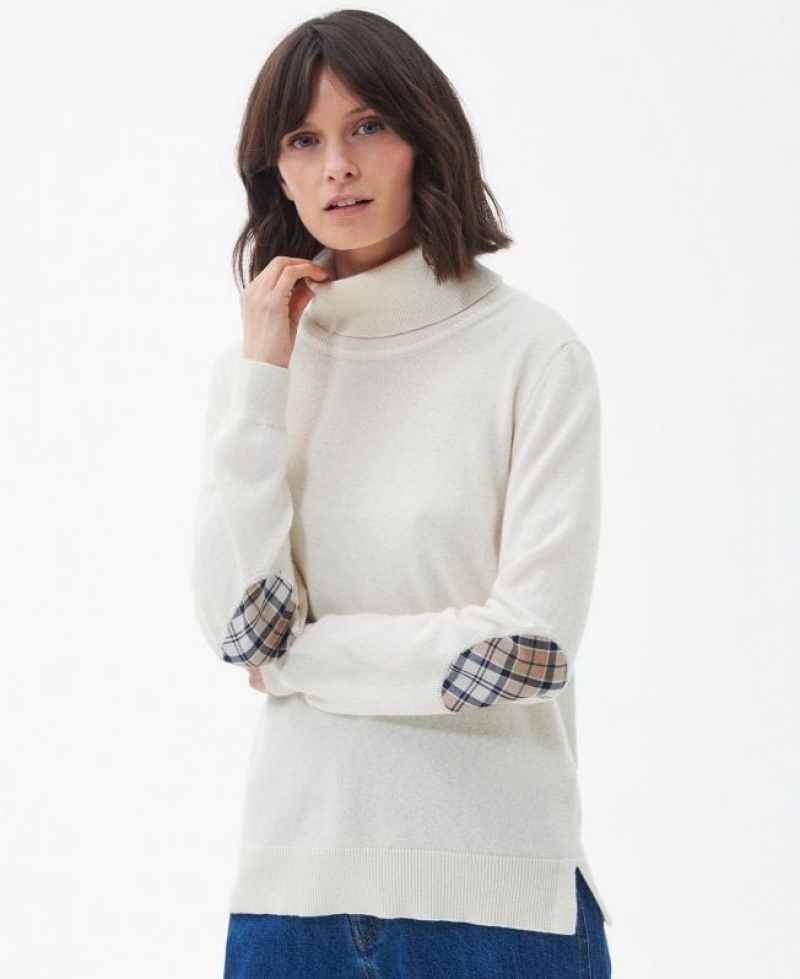 Cream Women Barbour Pendle Roll-Neck Sweatshirt | US-0841AKIJO