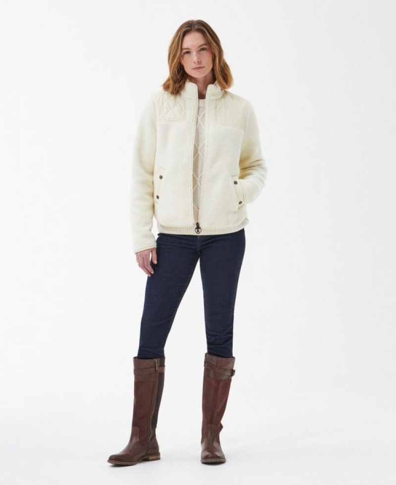 Cream Women Barbour Rockling Fleece | US-9027CUEVL