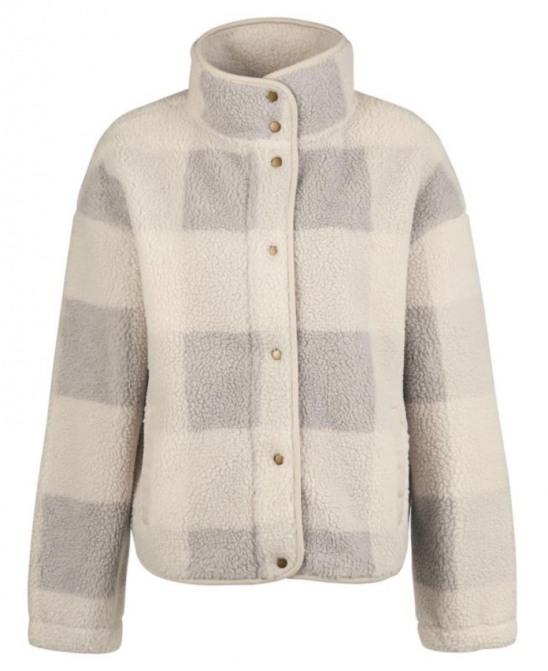 Cream / Grey Women Barbour Lichen Overlayer Fleece | US-6341VENDG