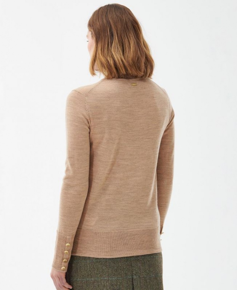 Dark Beige Women Barbour Norwood Knitted Sweater | US-3504KTADG