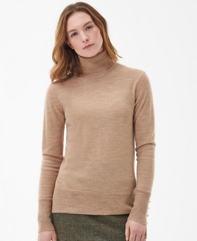 Dark Beige Women Barbour Norwood Knitted Sweater | US-3504KTADG