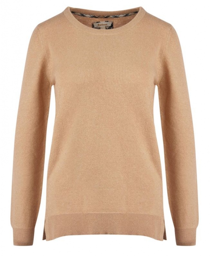 Dark Beige Women Barbour Pendle Knitted Sweater | US-5347KSILG