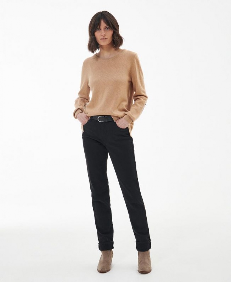 Dark Beige Women Barbour Pendle Knitted Sweater | US-5347KSILG