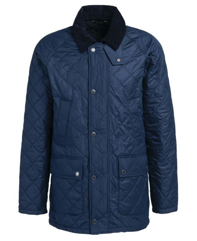 Dark Blue Men Barbour Ashby Polarquilt Quilted Jacket | US-7465ANVIG