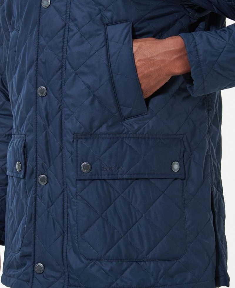 Dark Blue Men Barbour Ashby Polarquilt Quilted Jacket | US-7465ANVIG