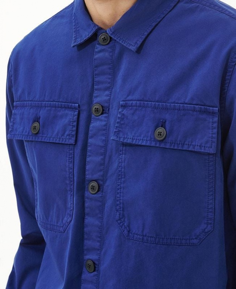 Dark Blue Men Barbour International Adey Overshirt | US-0327USVIW