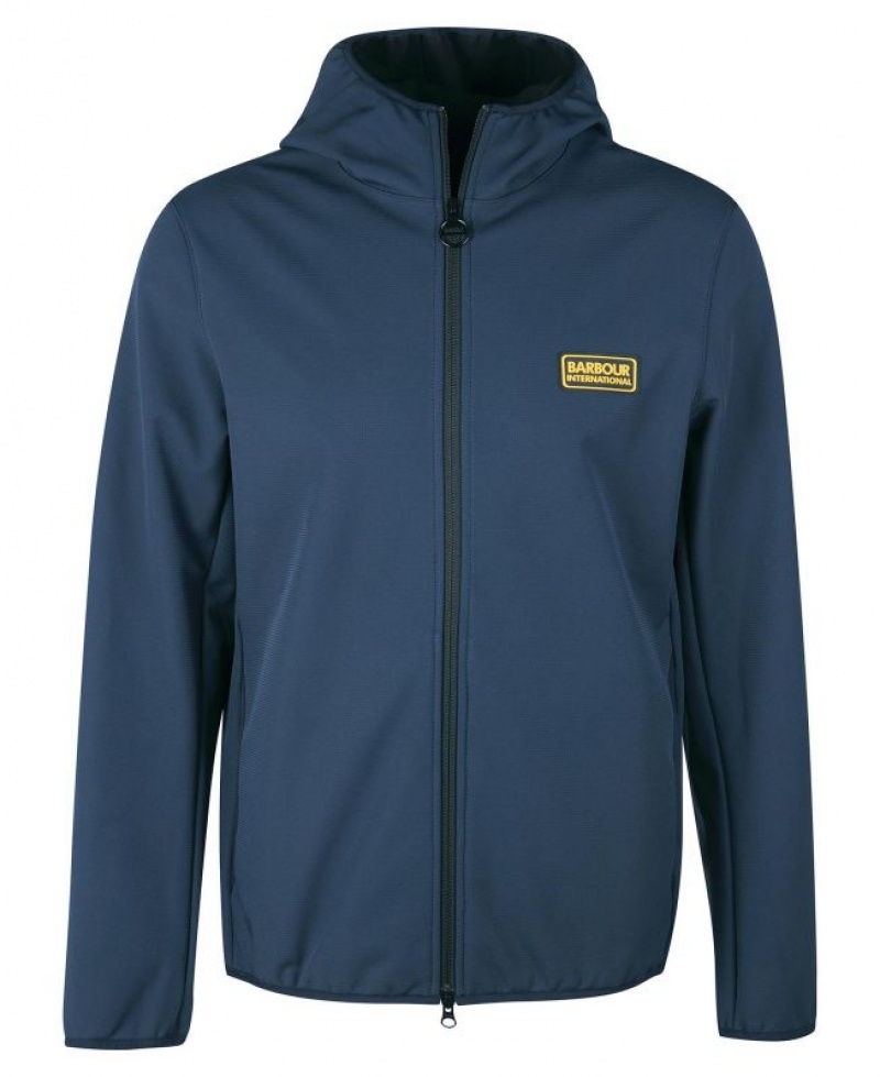 Dark Blue Men Barbour International Coldwell Softshell Fleece | US-4895ONMBH