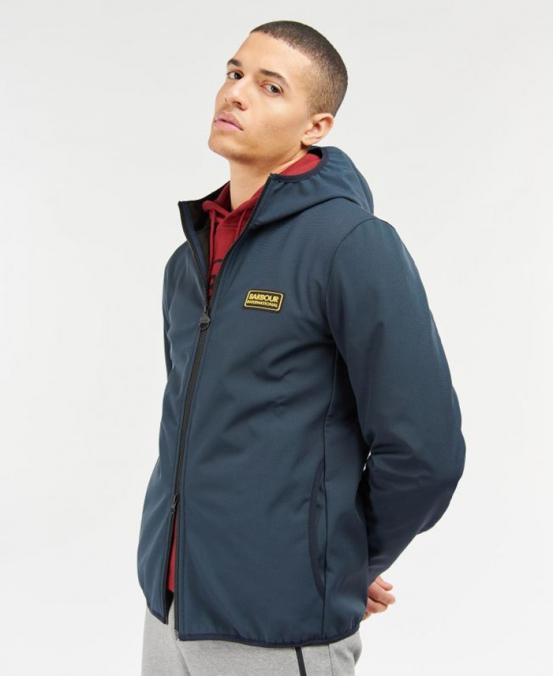 Dark Blue Men Barbour International Coldwell Softshell Fleece | US-4895ONMBH