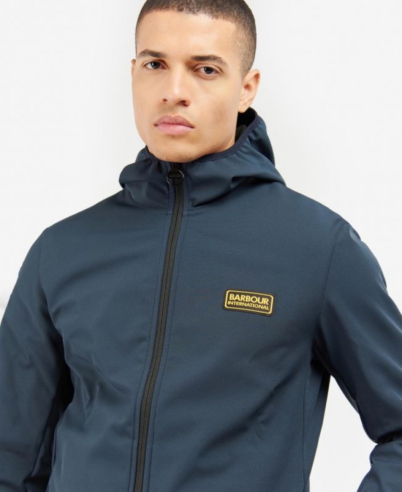 Dark Blue Men Barbour International Coldwell Softshell Fleece | US-4895ONMBH