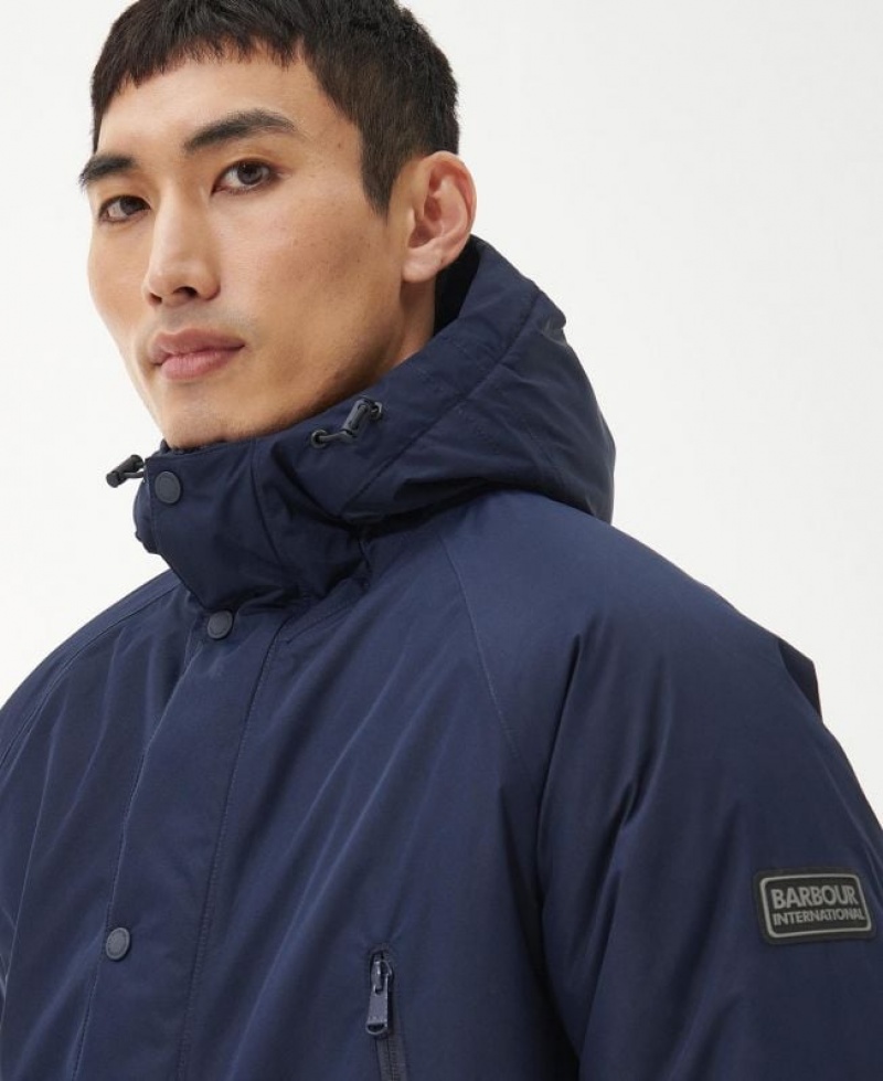 Dark Blue Men Barbour International Fleat Waterproof Jacket | US-6823UCNPW