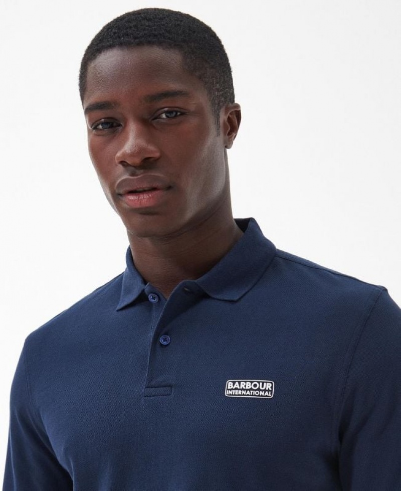 Dark Blue Men Barbour International Polo Shirt | US-0168OTKXV