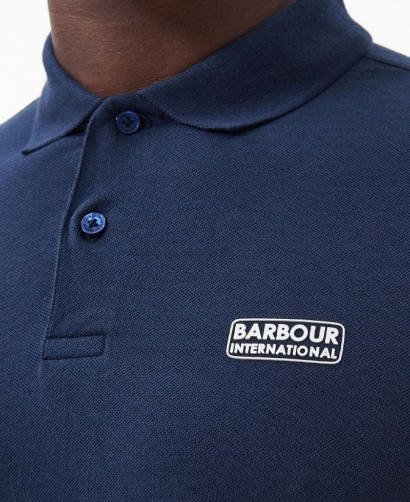 Dark Blue Men Barbour International Polo Shirt | US-0168OTKXV