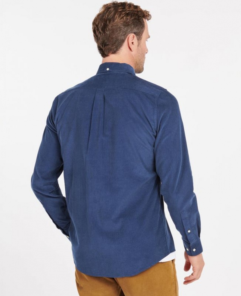 Dark Blue Men Barbour Ramsey Tailored Shirts | US-6314OAZDJ