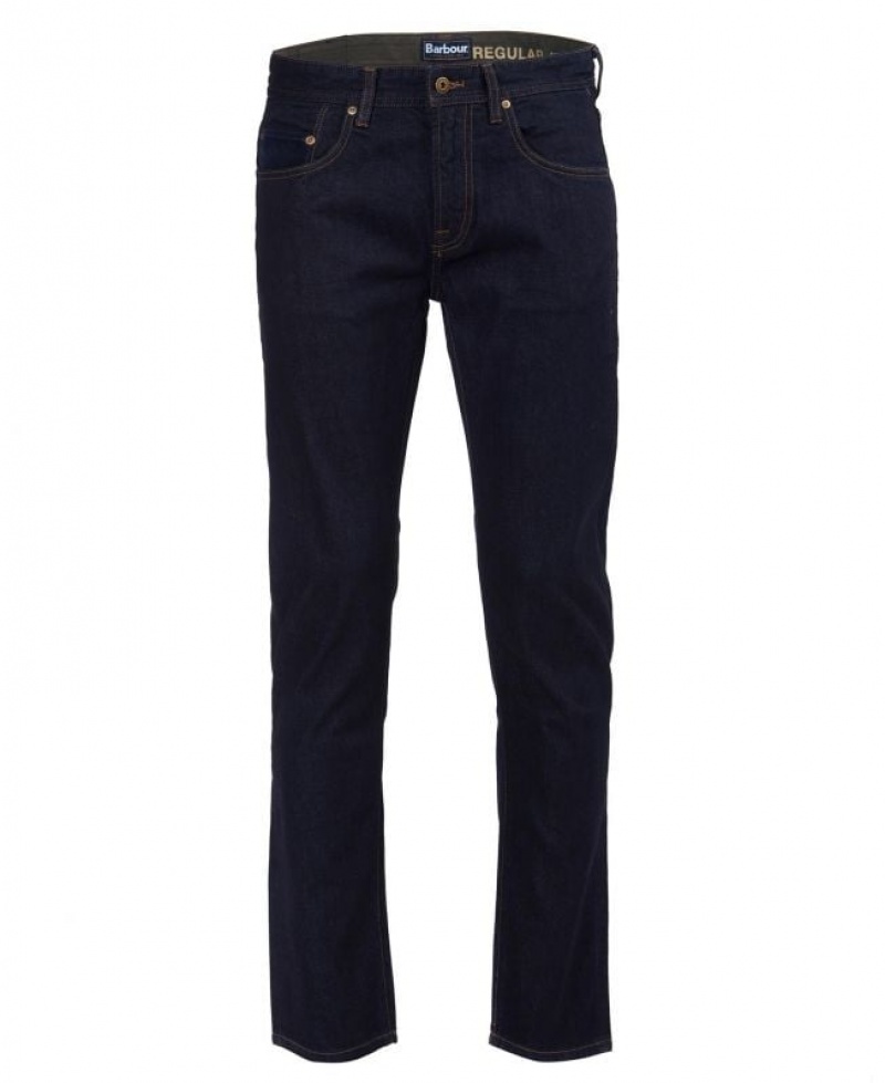 Dark Blue Men Barbour Regular Fit Jeans | US-7682NPHBY