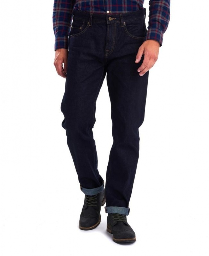 Dark Blue Men Barbour Regular Fit Jeans | US-7682NPHBY