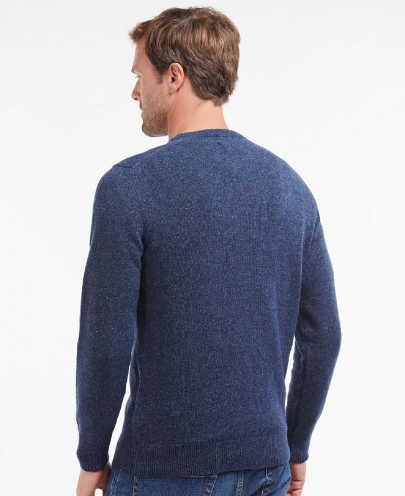 Dark Blue Men Barbour Tisbury Crew Neck Sweater | US-4062XGOJB