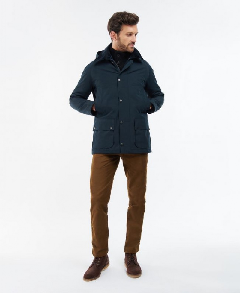 Dark Blue Men Barbour Winter Ashby Waterproof Jacket | US-5048VDQMX