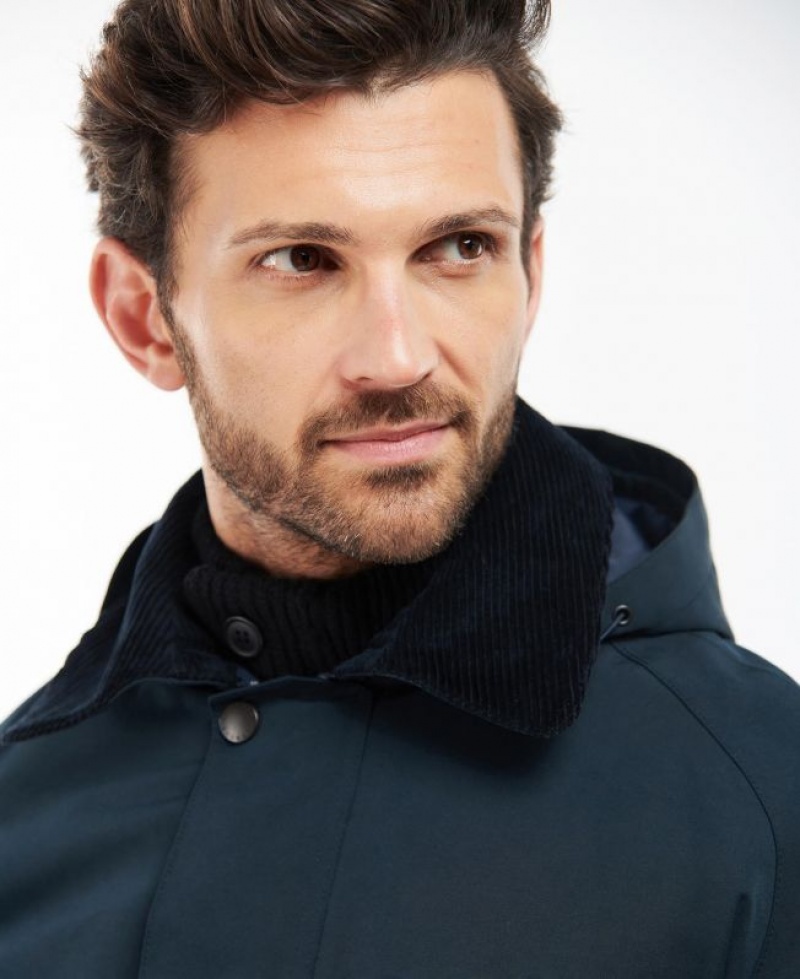 Dark Blue Men Barbour Winter Ashby Waterproof Jacket | US-5048VDQMX